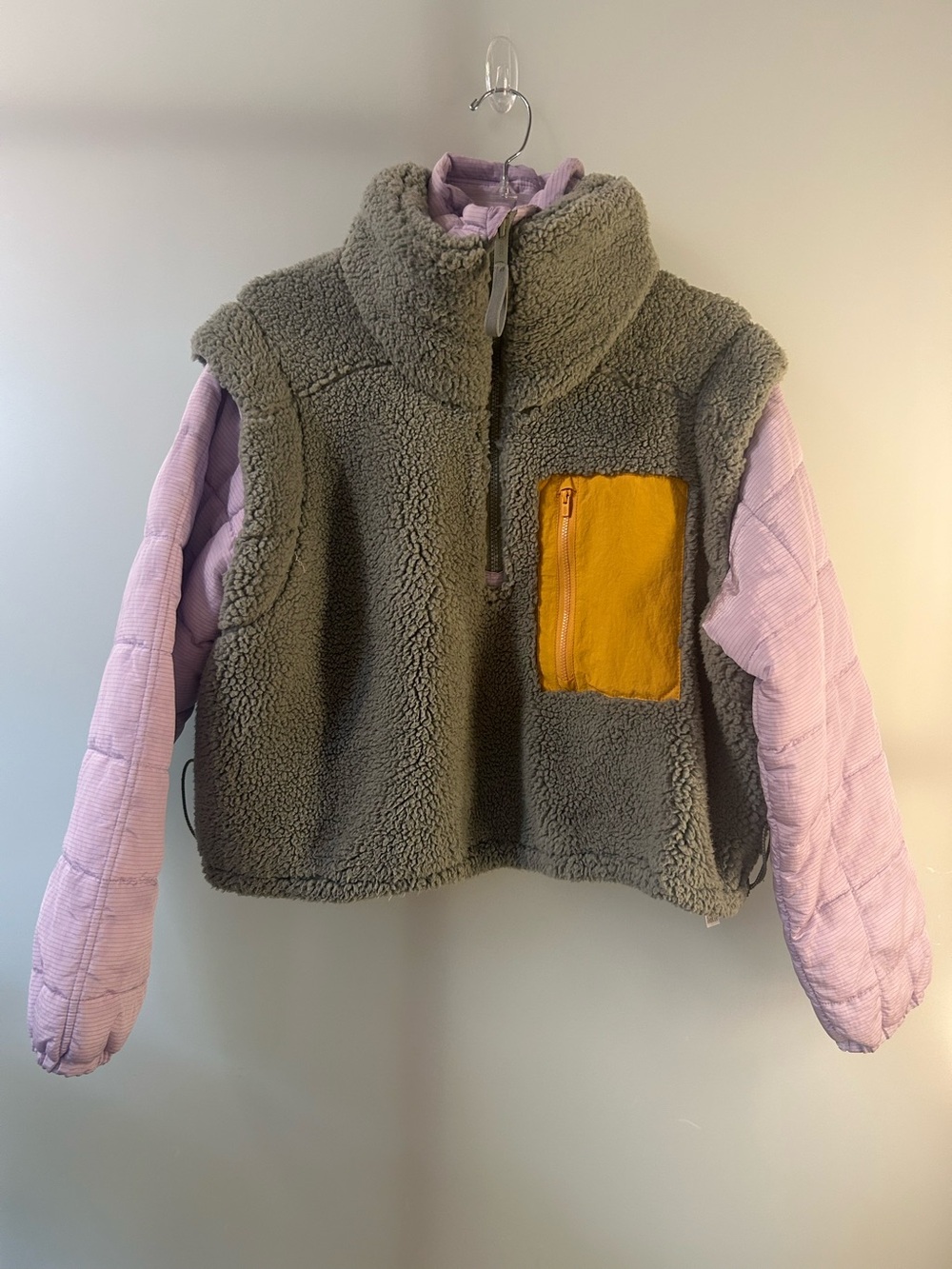 Free People FP Movement Scenic Route 1/2 Zip Pullover Desert Sage Combo Small - Picture 2 of 11